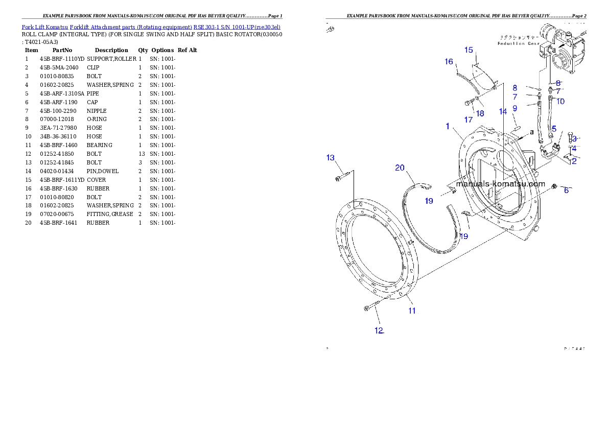 Protected: RSE303-1 S/N 1001-UP Partsbook