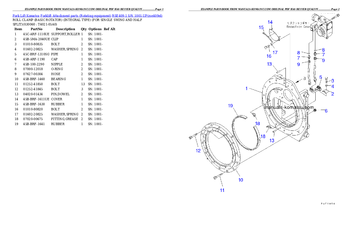 Protected: RSE409-1 S/N 1001-UP Partsbook