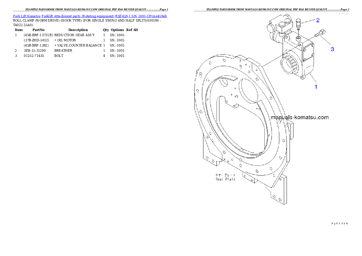 Protected: RSE459-1 S/N 1001-UP Partsbook