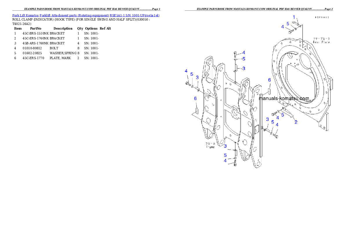 Protected: RSE5A1-1 S/N 1001-UP Partsbook