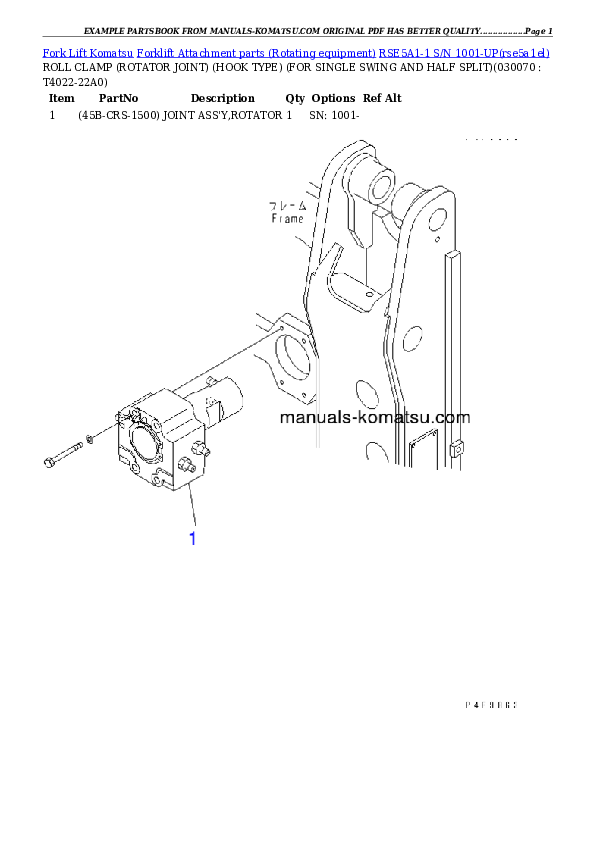Protected: RSE5A1-1 S/N 1001-UP Partsbook