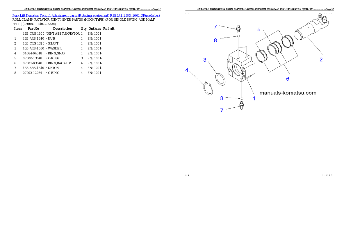 Protected: RSE5A1-1 S/N 1001-UP Partsbook