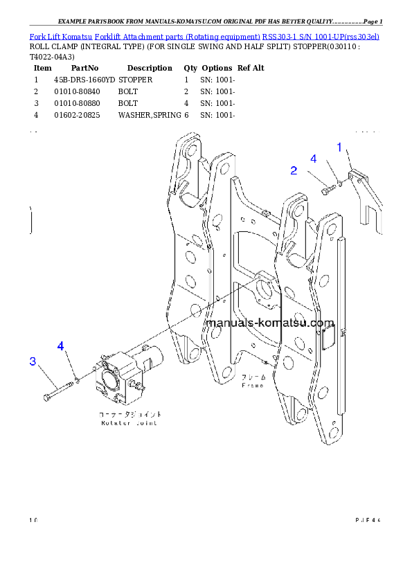 Protected: RSS303-1 S/N 1001-UP Partsbook