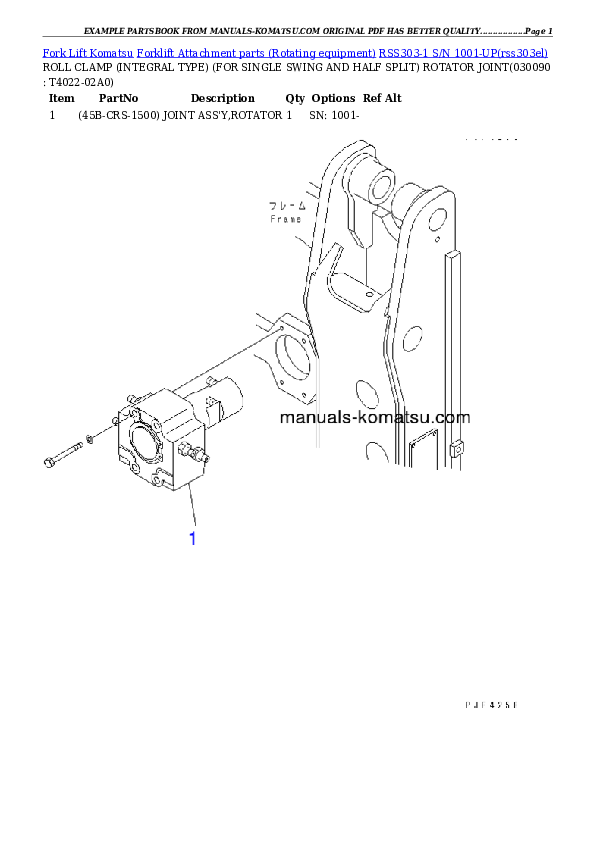 Protected: RSS303-1 S/N 1001-UP Partsbook