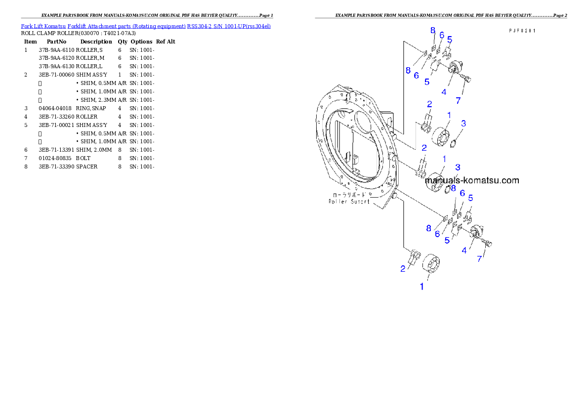 Protected: RSS304-2 S/N 1001-UP Partsbook