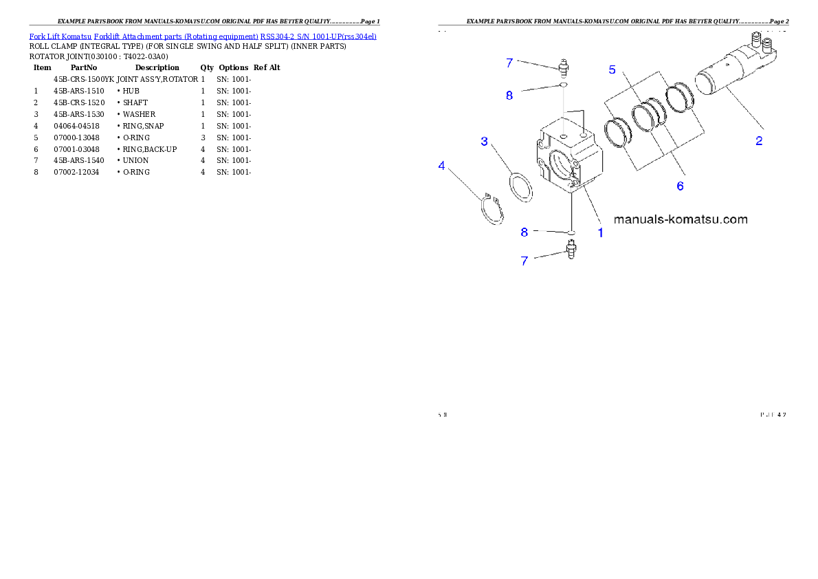 Protected: RSS304-2 S/N 1001-UP Partsbook