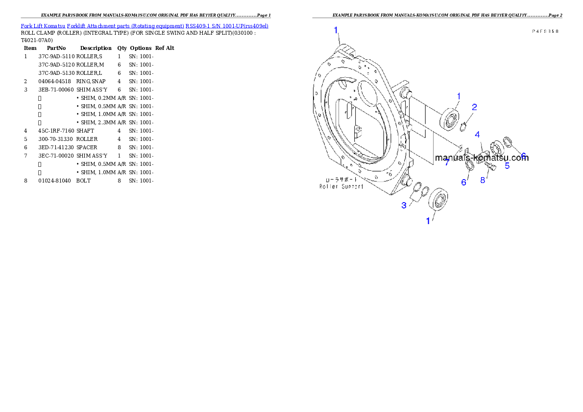 Protected: RSS409-1 S/N 1001-UP Partsbook