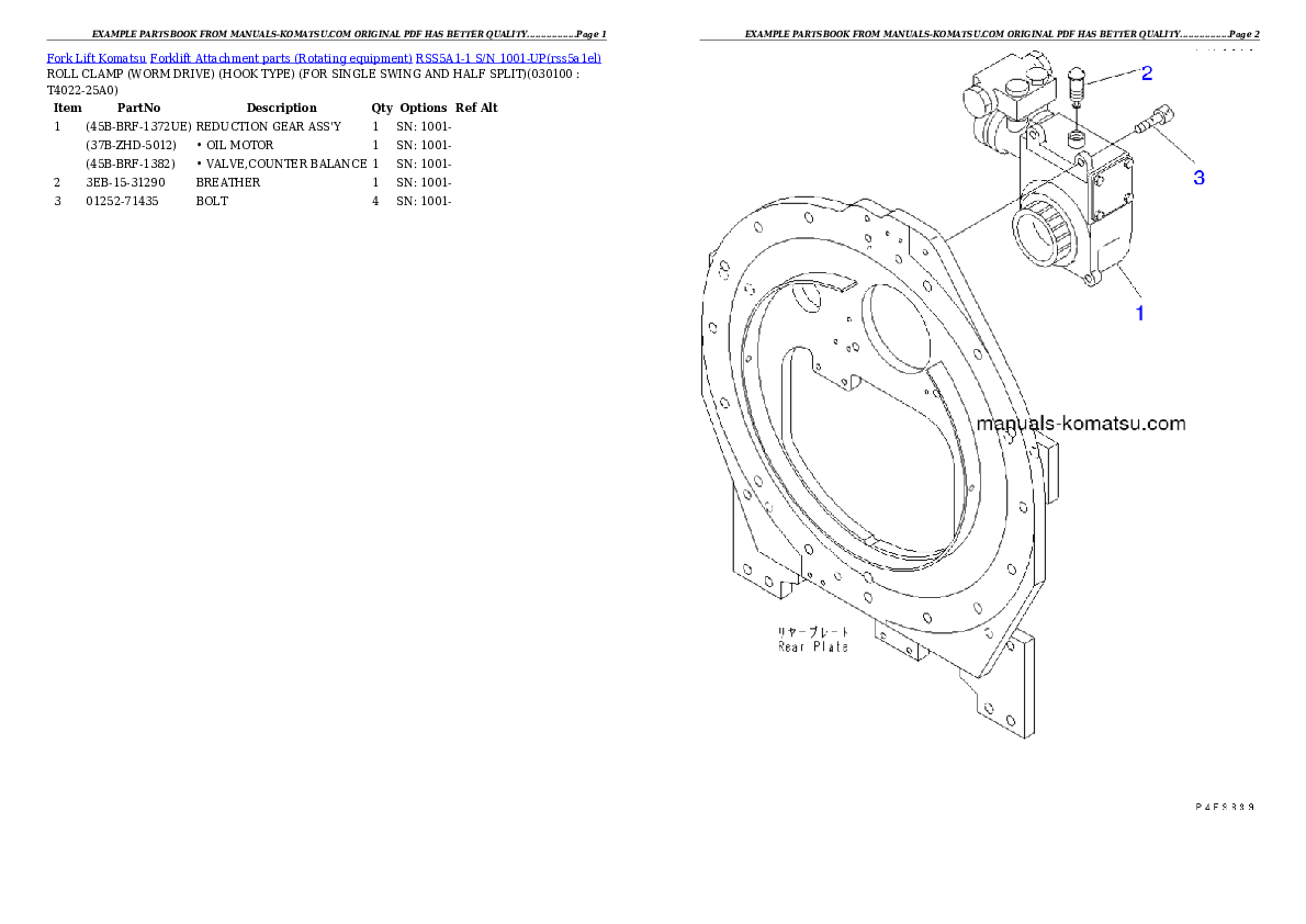 Protected: RSS5A1-1 S/N 1001-UP Partsbook