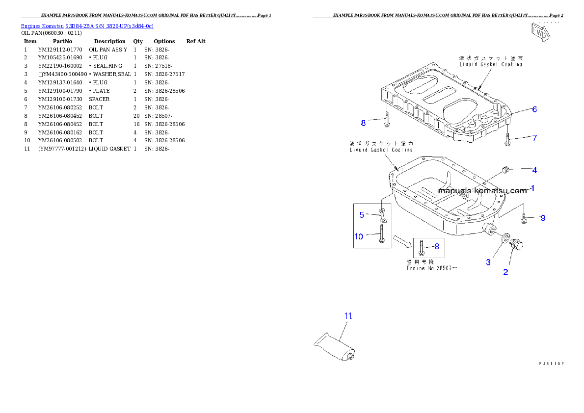 Protected: S3D84-2BA S/N 3826-UP Partsbook