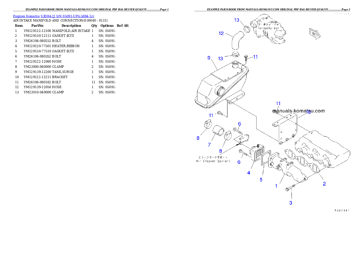 Protected: S3D84-2J S/N 05091-UP Partsbook