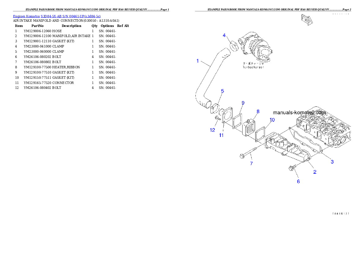 Protected: S3D84-5X-AB S/N 00461-UP Partsbook