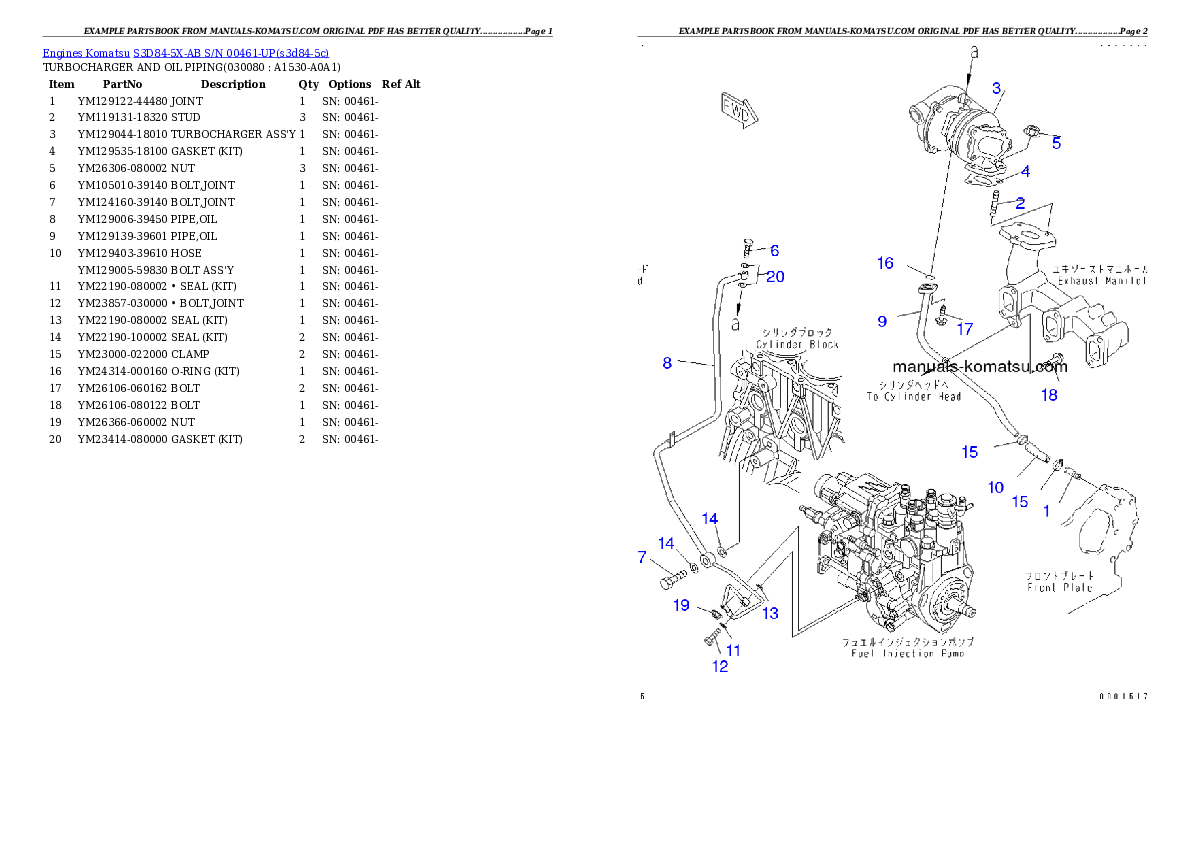 Protected: S3D84-5X-AB S/N 00461-UP Partsbook