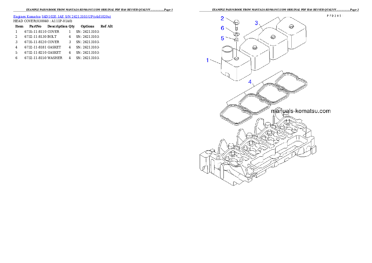 Protected: S4D102E-1AE S/N 26213103-UP Partsbook