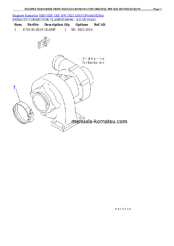 Protected: S4D102E-1AE S/N 26213103-UP Partsbook