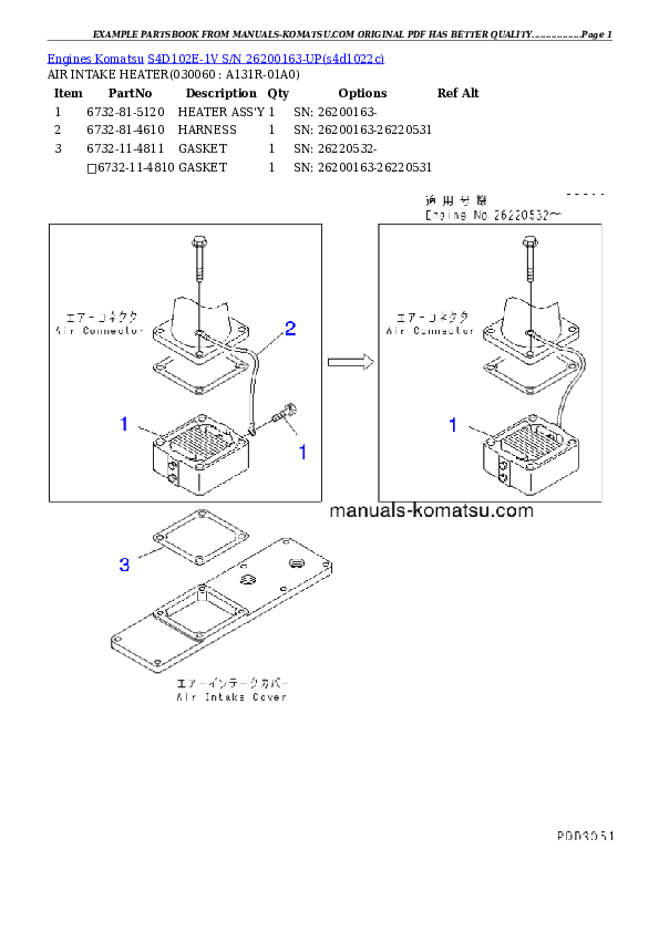 Protected: S4D102E-1V S/N 26200163-UP Partsbook