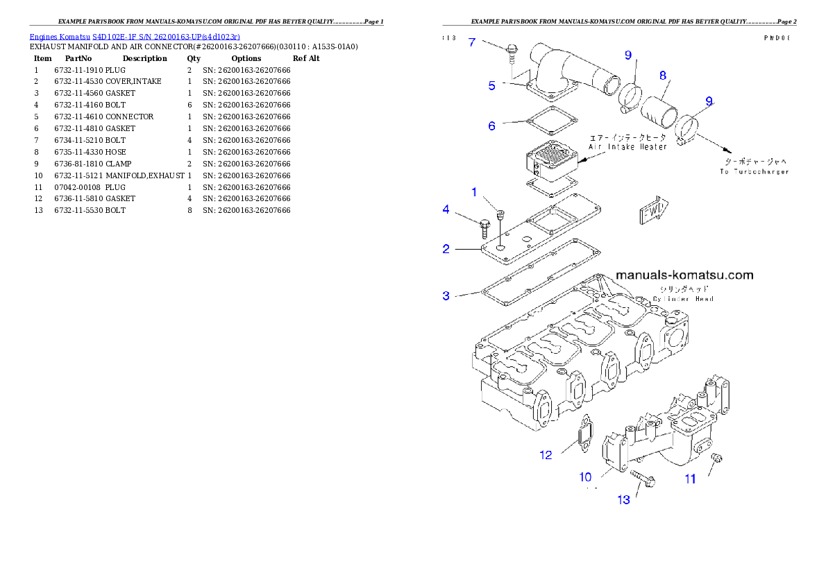 Protected: S4D102E-1F S/N 26200163-UP Partsbook