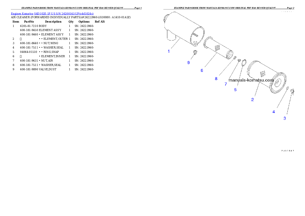 Protected: S4D102E-1F-US S/N 26200163-UP Partsbook