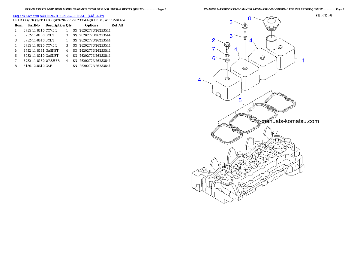 Protected: S4D102E-1G S/N 26200163-UP Partsbook