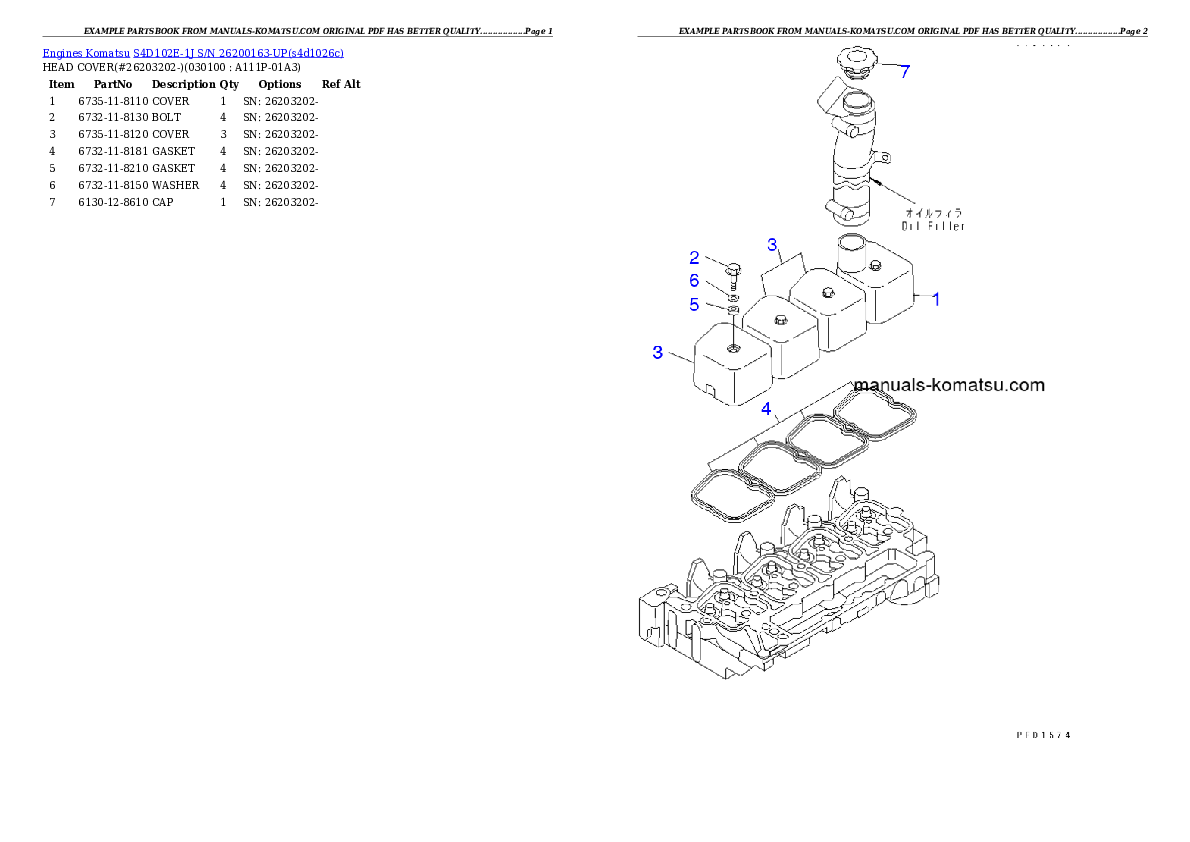 Protected: S4D102E-1J S/N 26200163-UP Partsbook