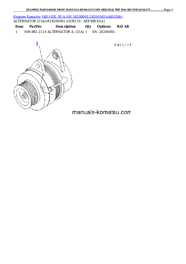 Protected: S4D102E-1E-A S/N 26200001-26200162 Partsbook