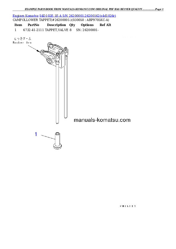 Protected: S4D102E-1E-A S/N 26200001-26200162 Partsbook
