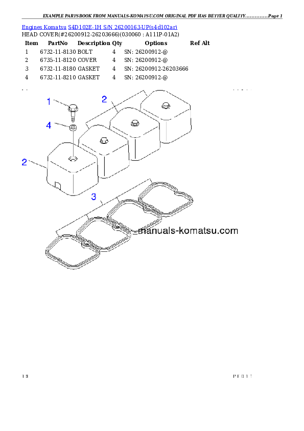 Protected: S4D102E-1H S/N 26200163-UP Partsbook