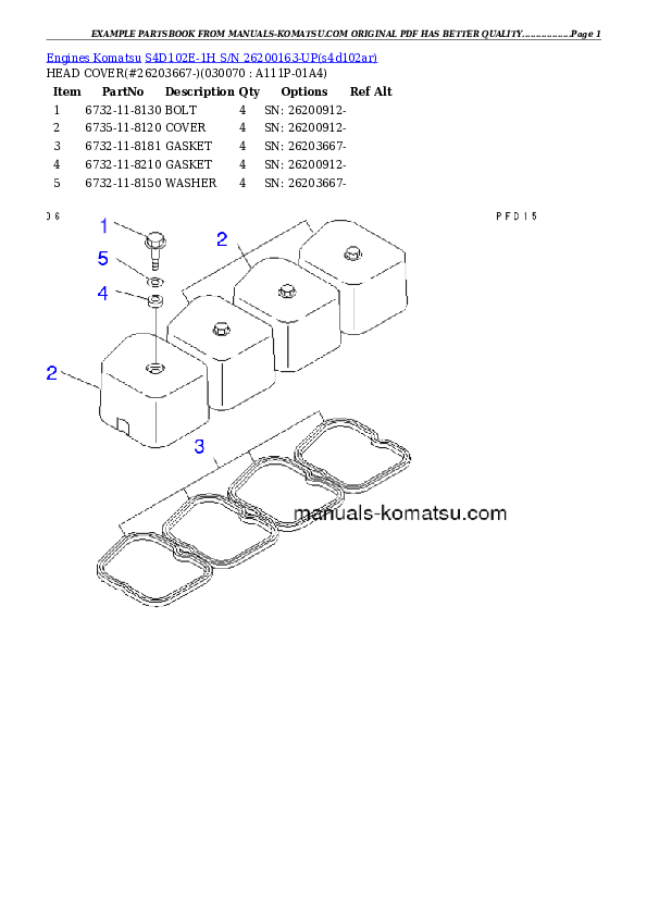 Protected: S4D102E-1H S/N 26200163-UP Partsbook
