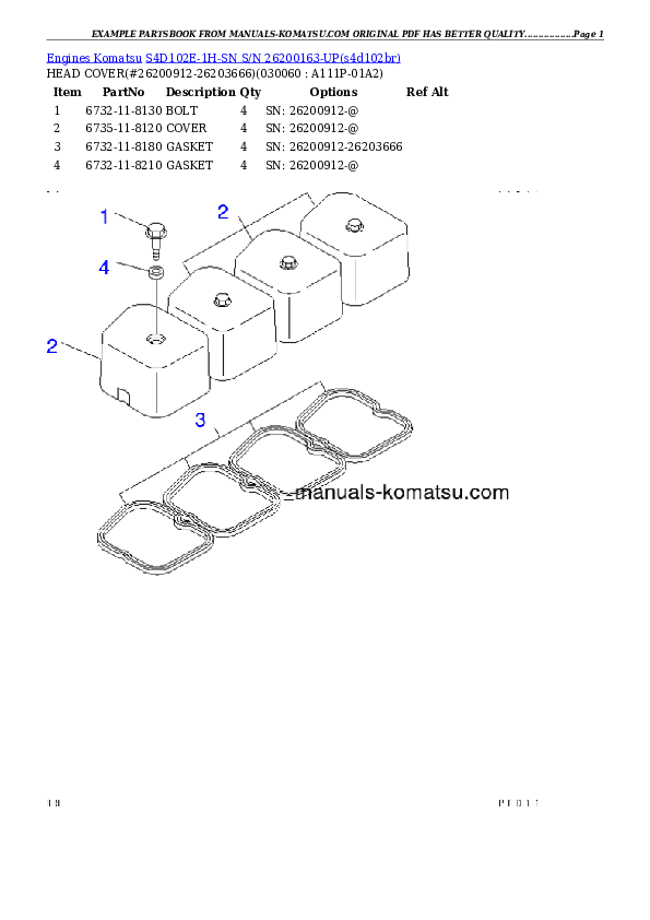 Protected: S4D102E-1H-SN S/N 26200163-UP Partsbook
