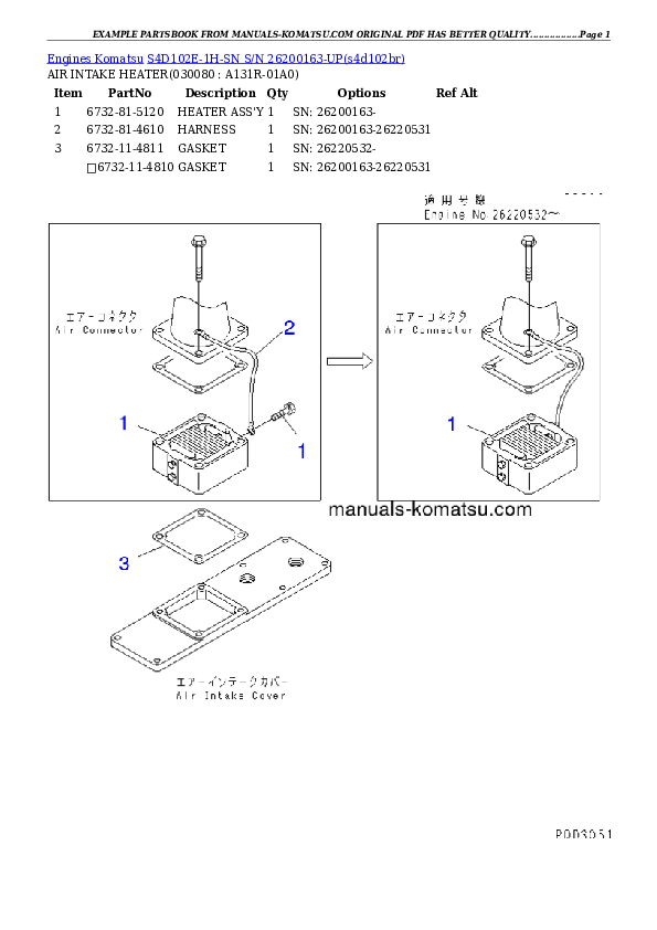 Protected: S4D102E-1H-SN S/N 26200163-UP Partsbook