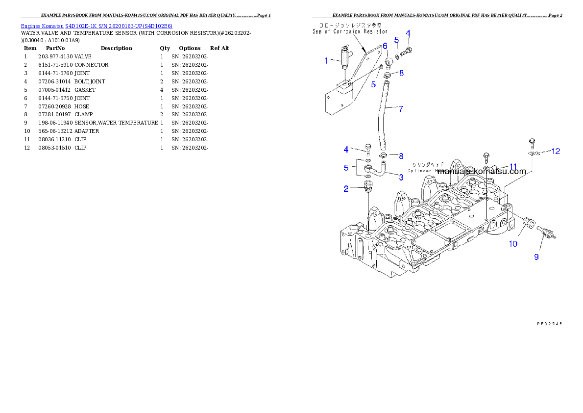 Protected: S4D102E-1K S/N 26200163-UP Partsbook