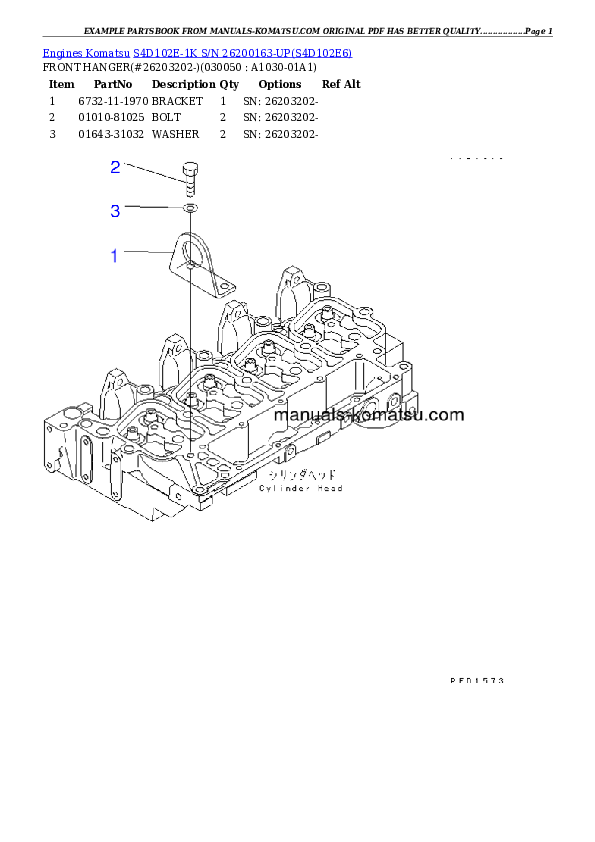 Protected: S4D102E-1K S/N 26200163-UP Partsbook