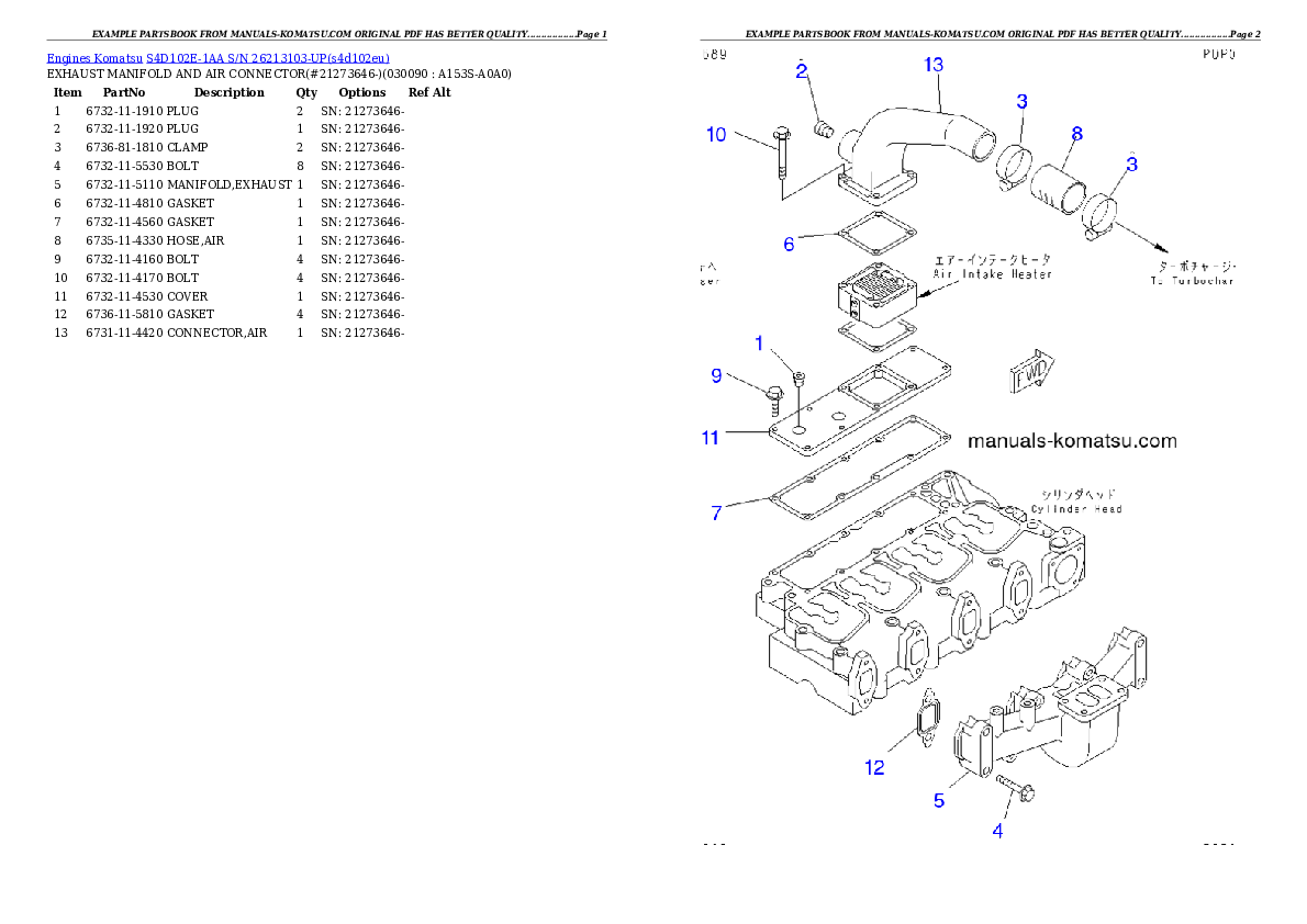 Protected: S4D102E-1AA S/N 26213103-UP Partsbook