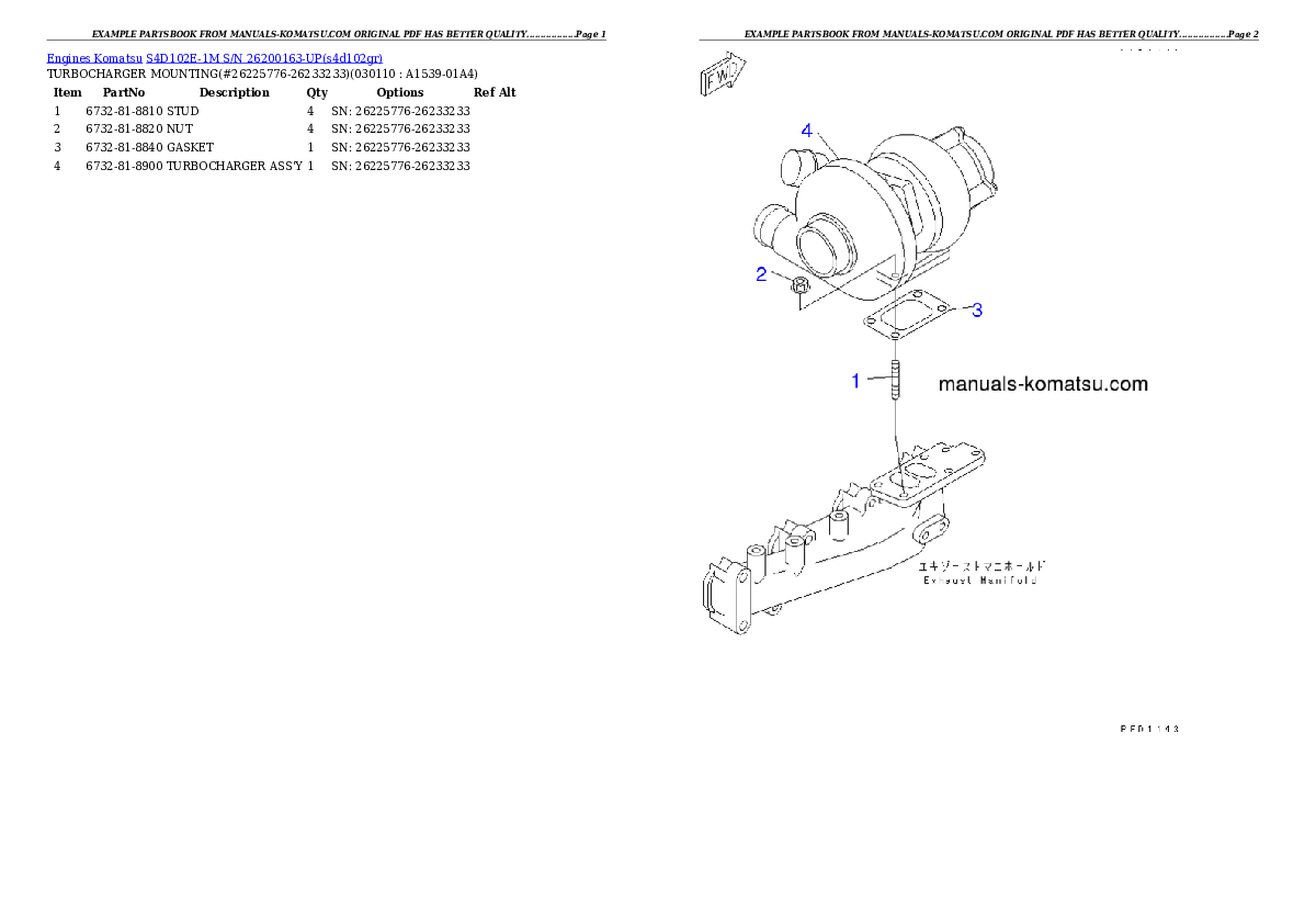 Protected: S4D102E-1M S/N 26200163-UP Partsbook