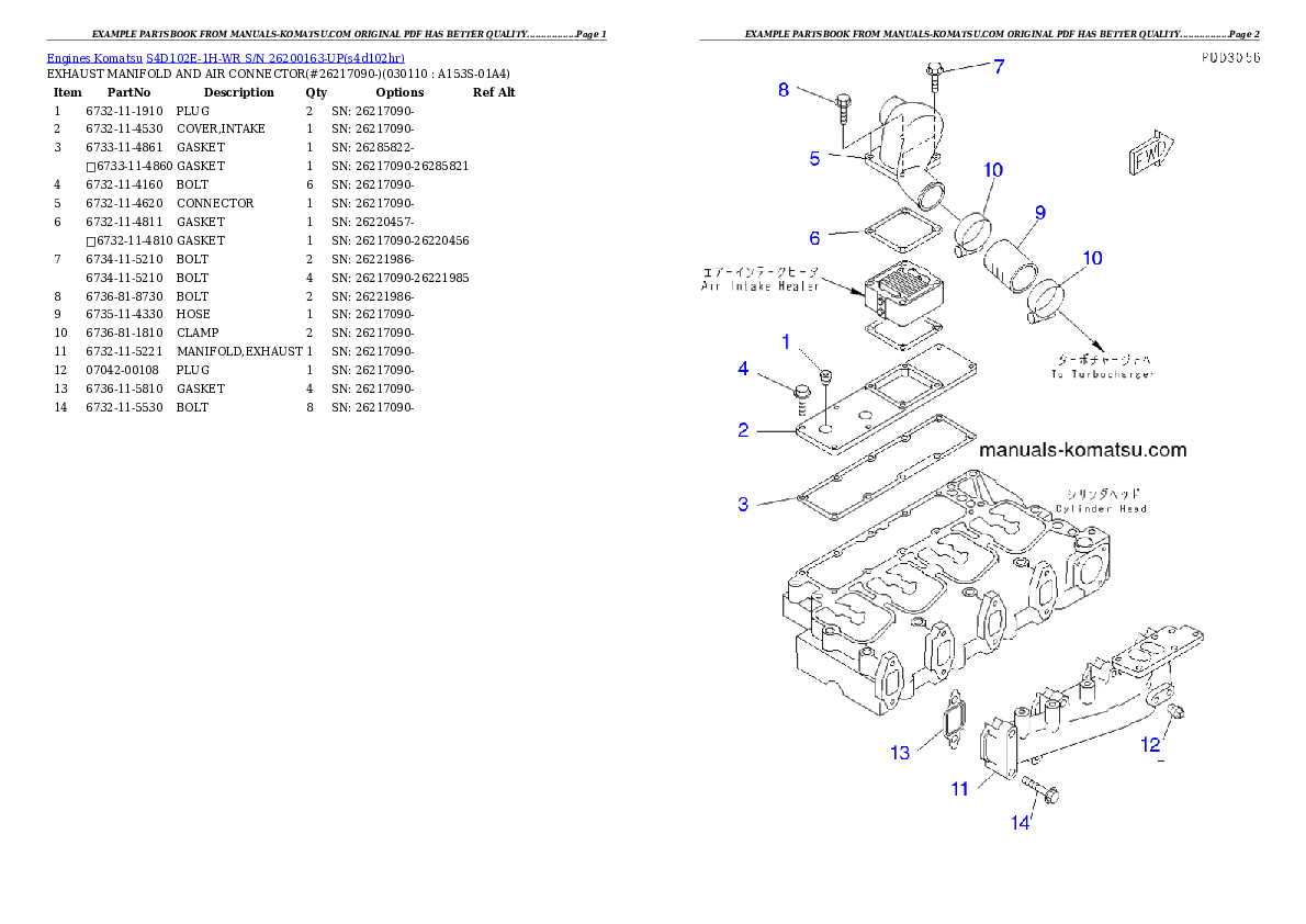 Protected: S4D102E-1H-WR S/N 26200163-UP Partsbook