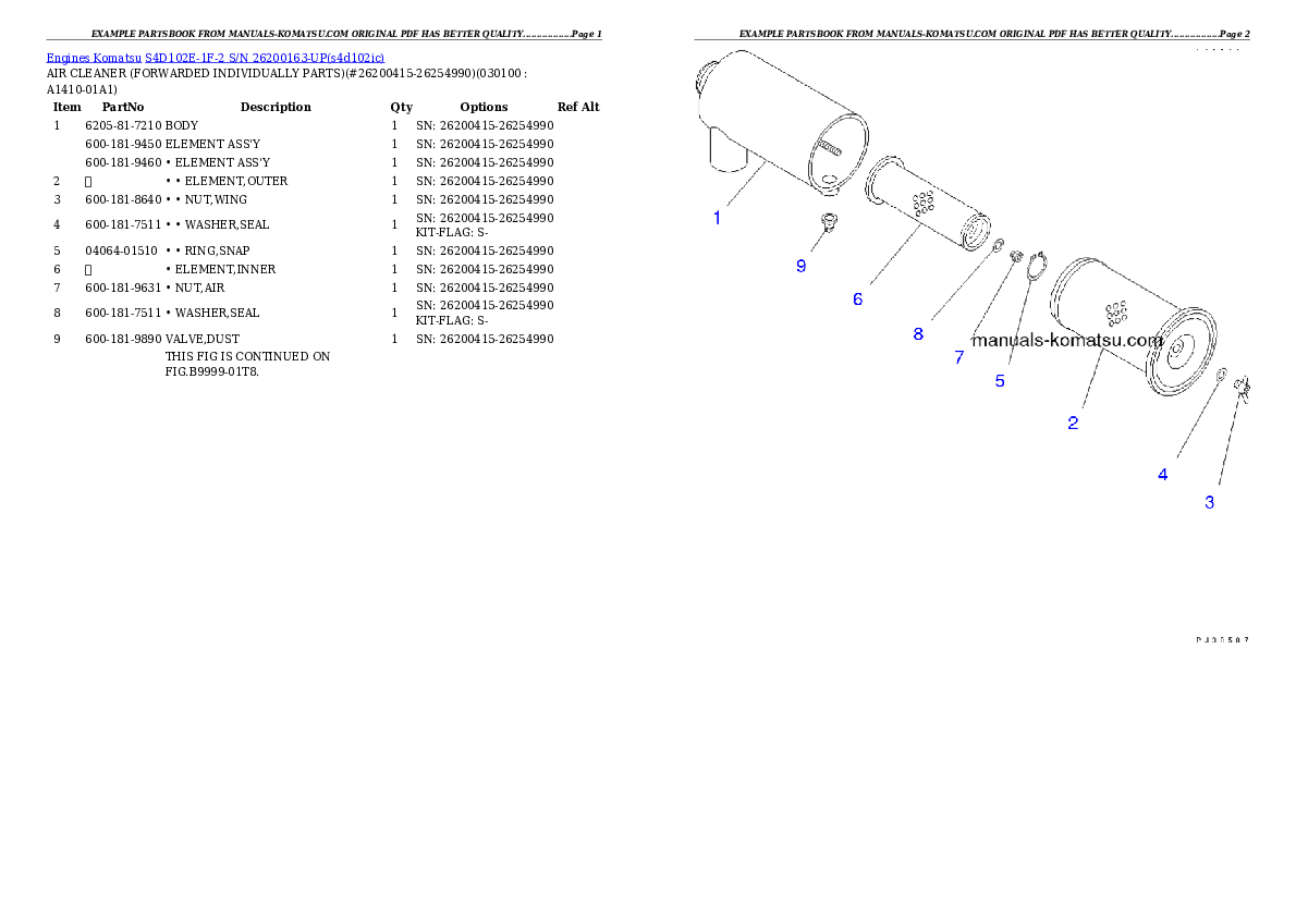Protected: S4D102E-1F-2 S/N 26200163-UP Partsbook