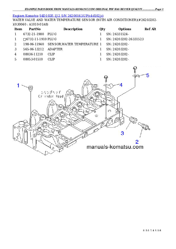 Protected: S4D102E-1J-2 S/N 26200163-UP Partsbook