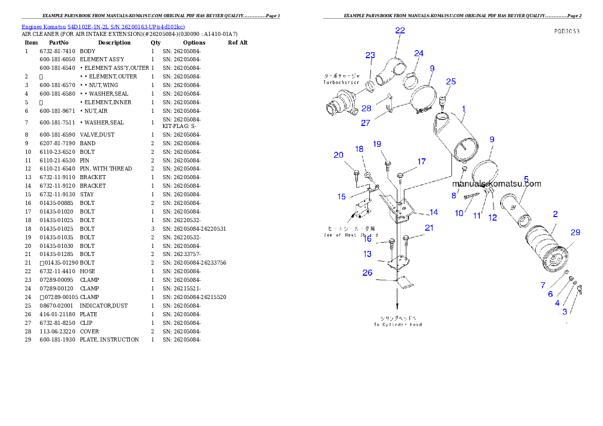 Protected: S4D102E-1N-2L S/N 26200163-UP Partsbook