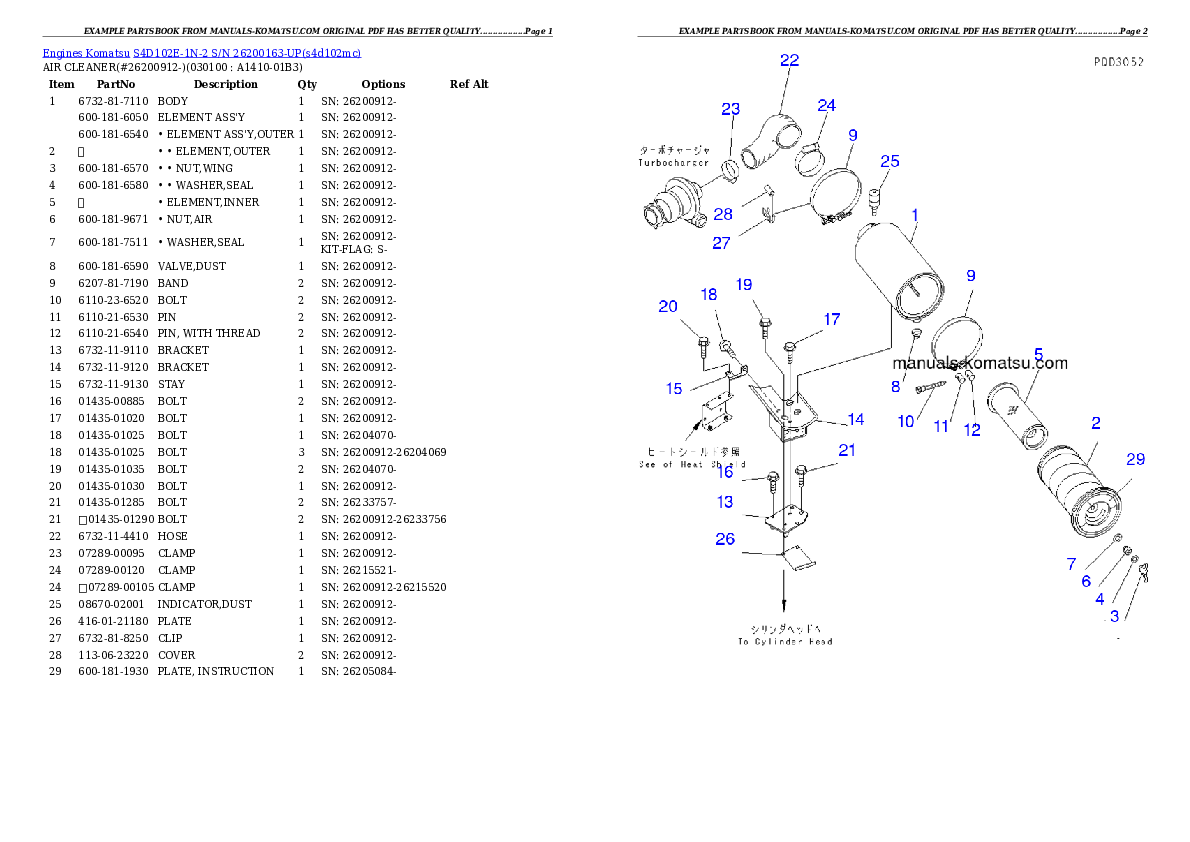 Protected: S4D102E-1N-2 S/N 26200163-UP Partsbook