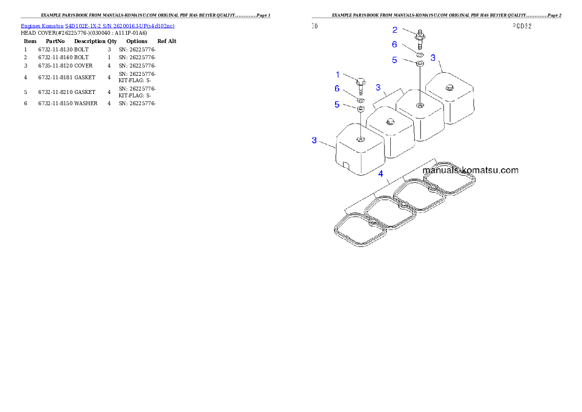 Protected: S4D102E-1X-2 S/N 26200163-UP Partsbook
