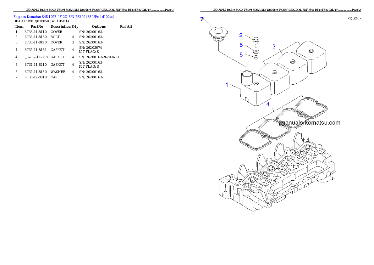 Protected: S4D102E-1F-2U S/N 26200163-UP Partsbook