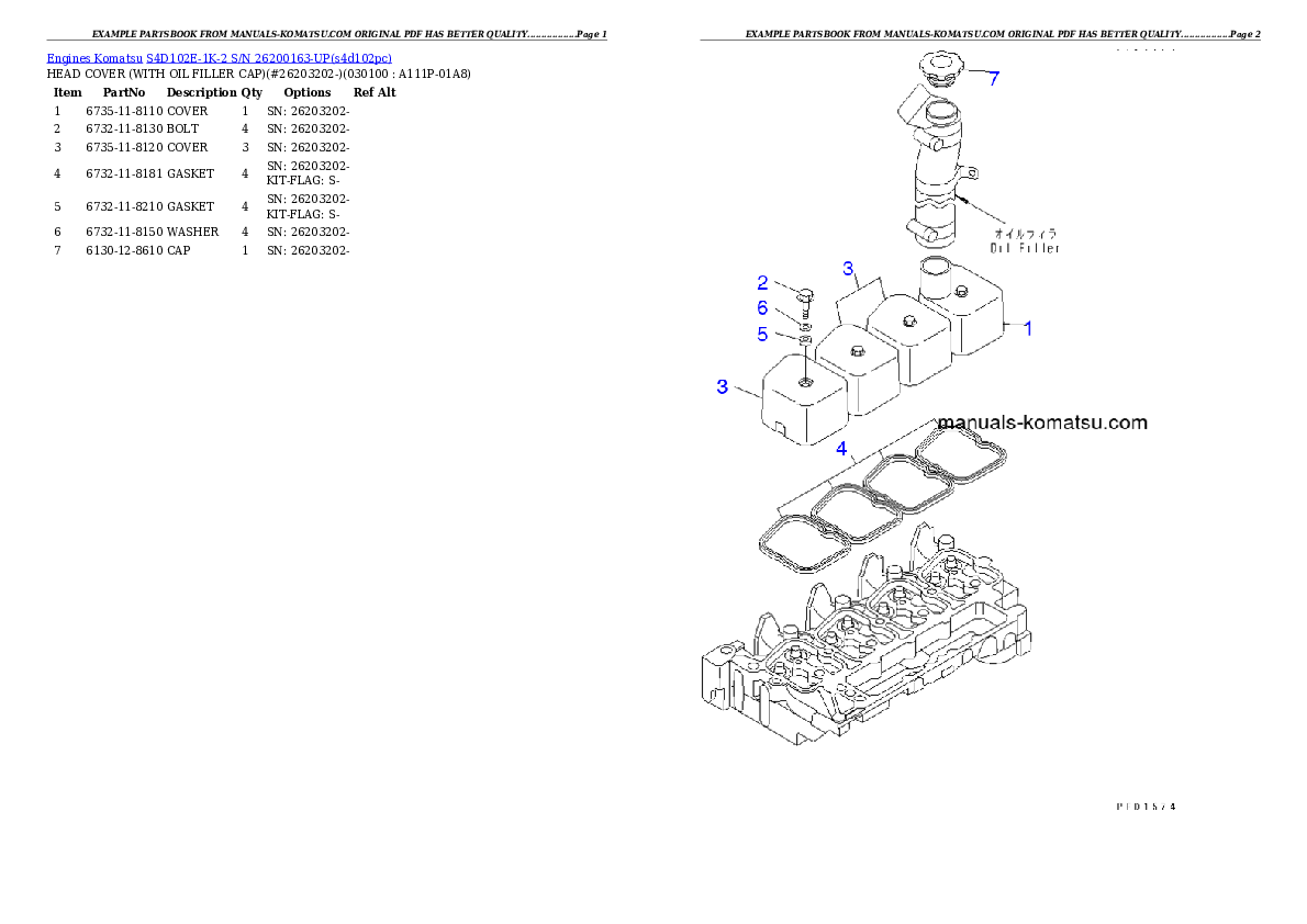 Protected: S4D102E-1K-2 S/N 26200163-UP Partsbook