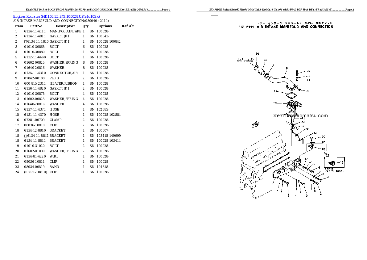 Protected: S4D105-5B S/N 100028-UP Partsbook