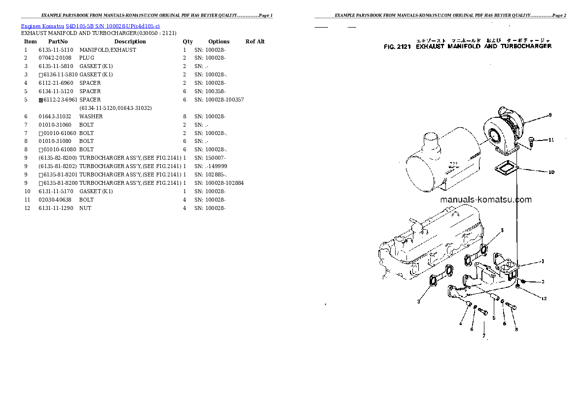 Protected: S4D105-5B S/N 100028-UP Partsbook