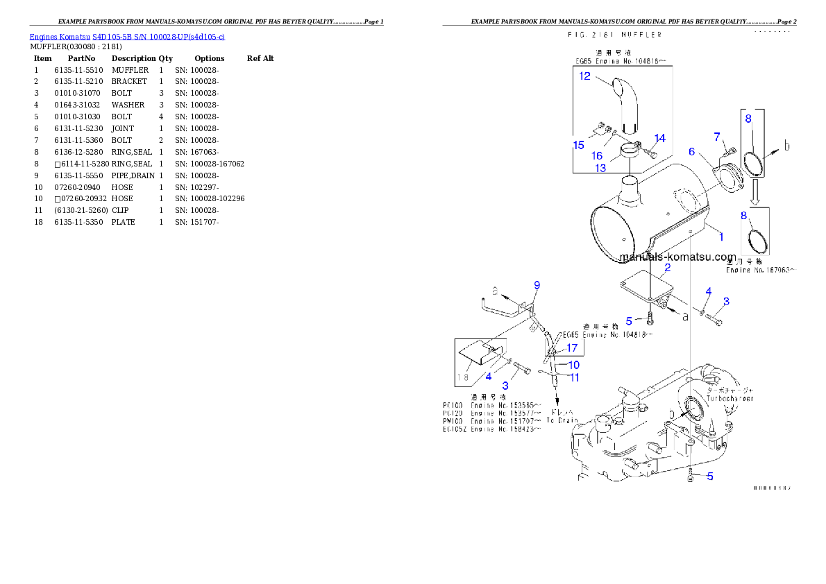 Protected: S4D105-5B S/N 100028-UP Partsbook