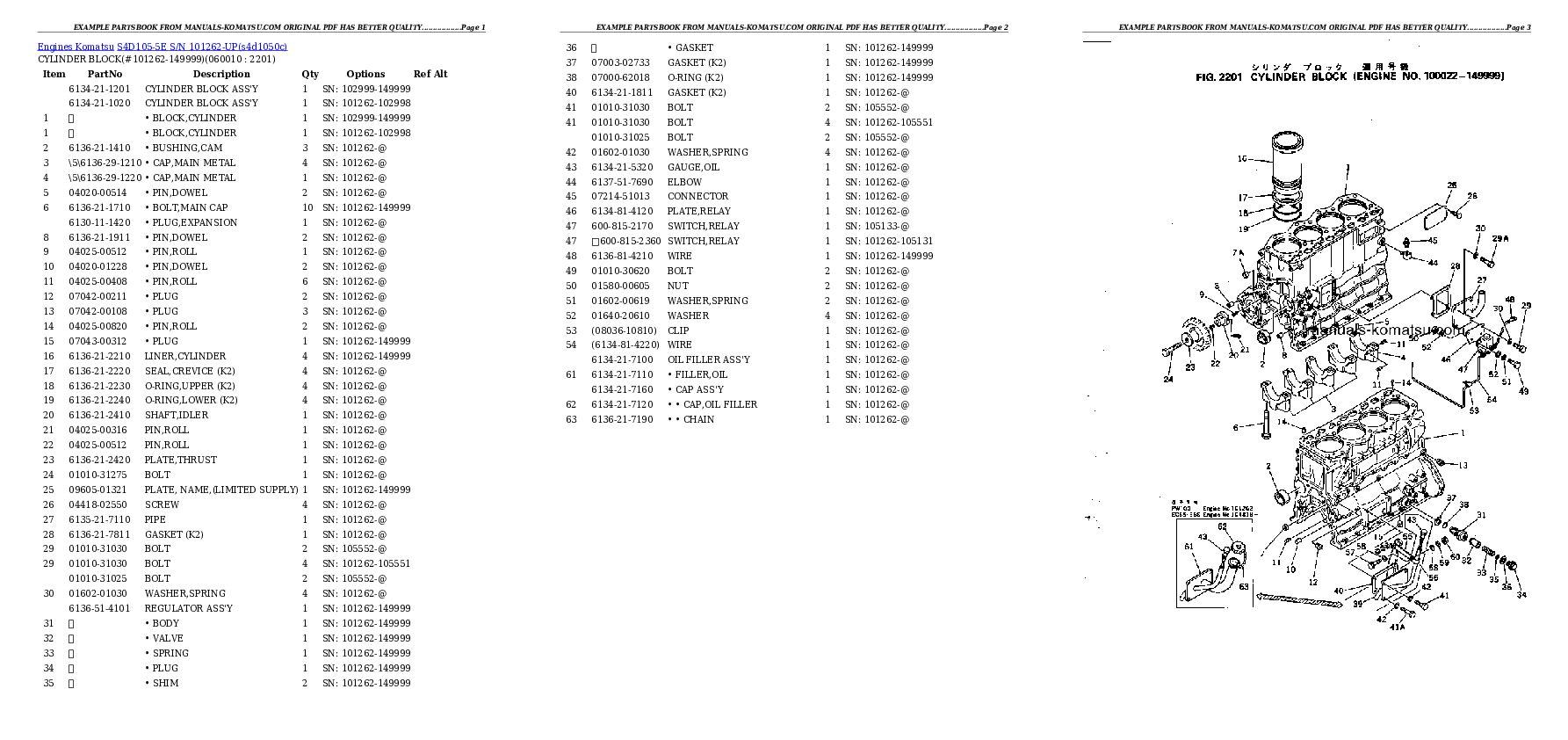 Protected: S4D105-5E S/N 101262-UP Partsbook