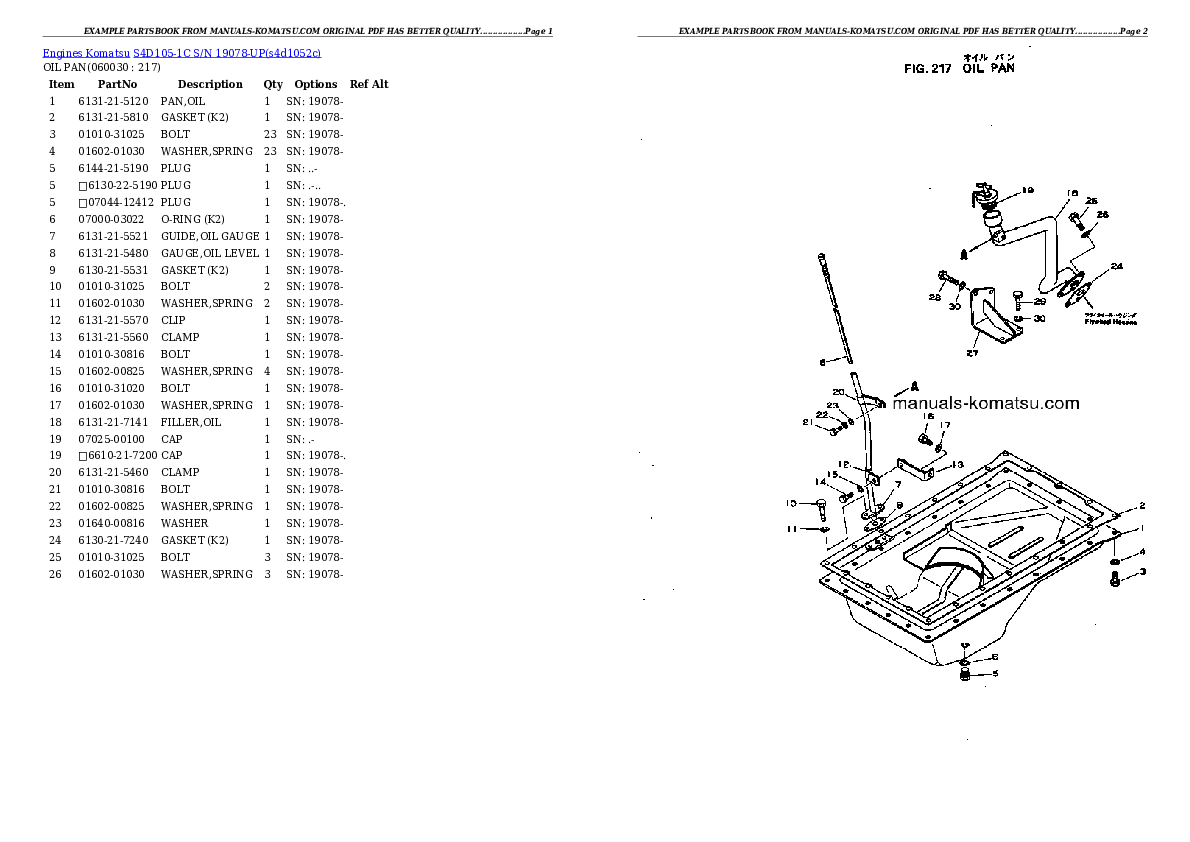 Protected: S4D105-1C S/N 19078-UP Partsbook