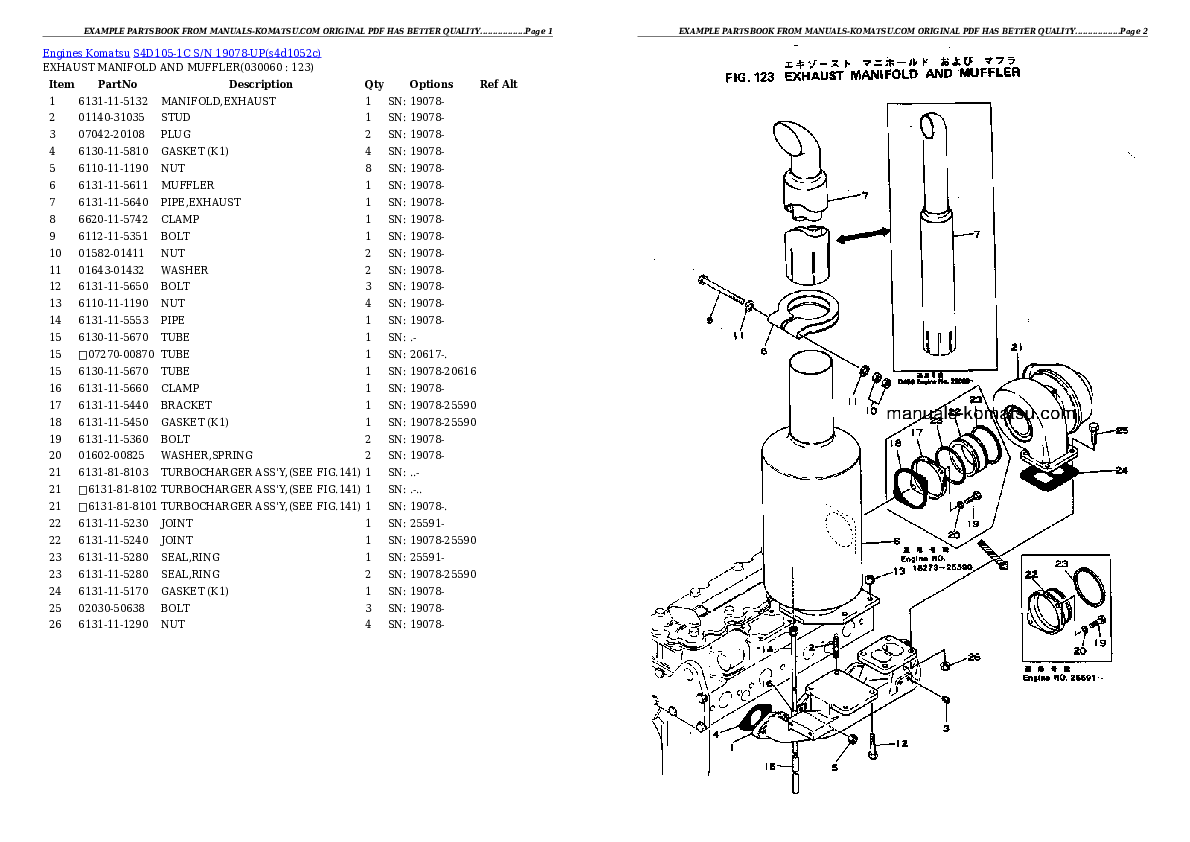 Protected: S4D105-1C S/N 19078-UP Partsbook