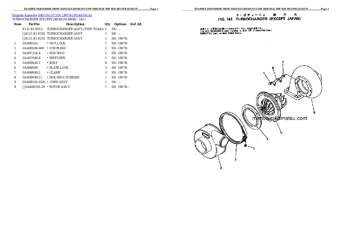 Protected: S4D105-2C S/N 19078-UP Partsbook