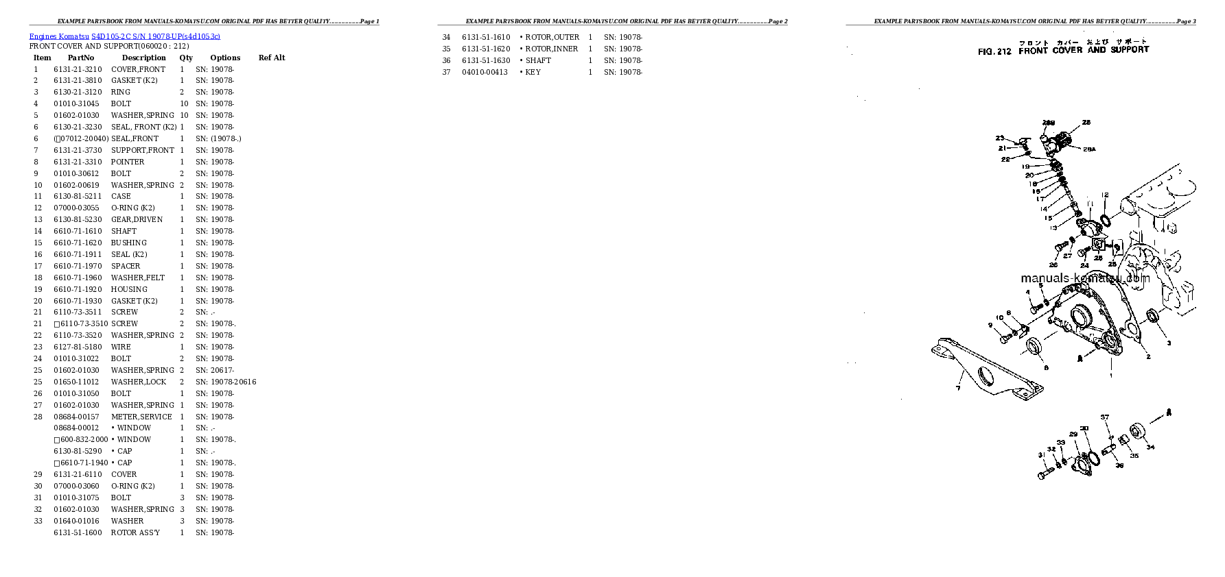 Protected: S4D105-2C S/N 19078-UP Partsbook