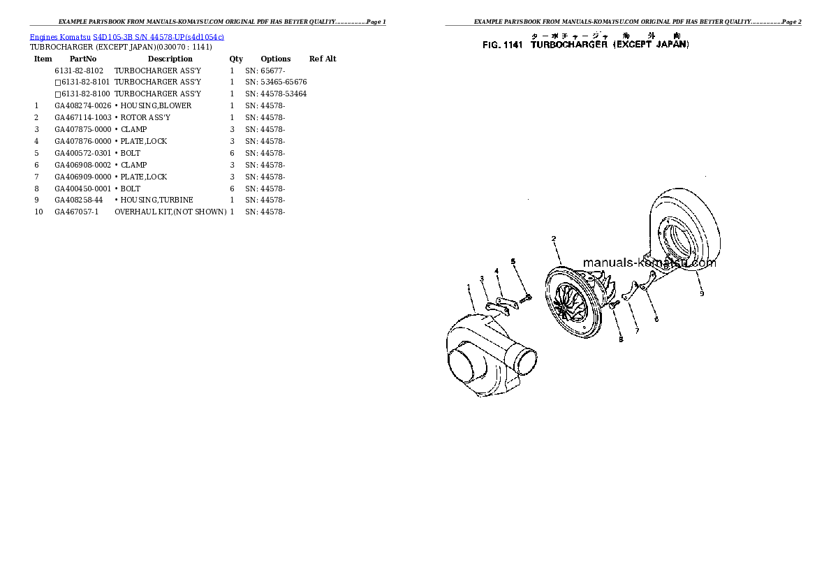 Protected: S4D105-3B S/N 44578-UP Partsbook